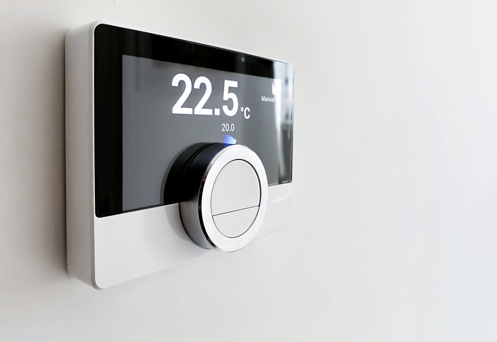 Wall-mounted smart thermostat unit