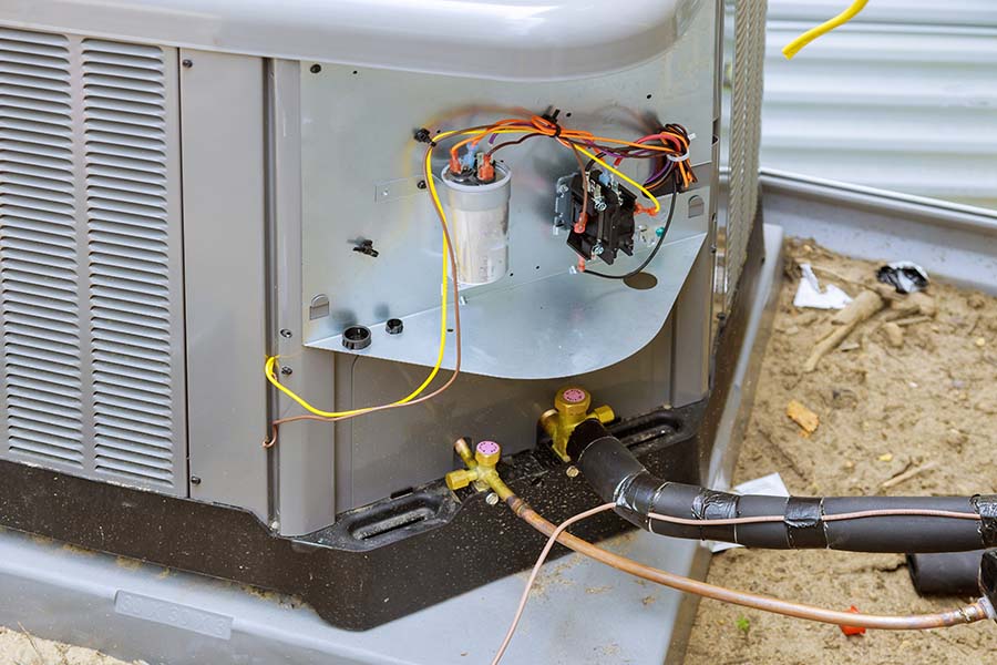 AC system with visible repair lines