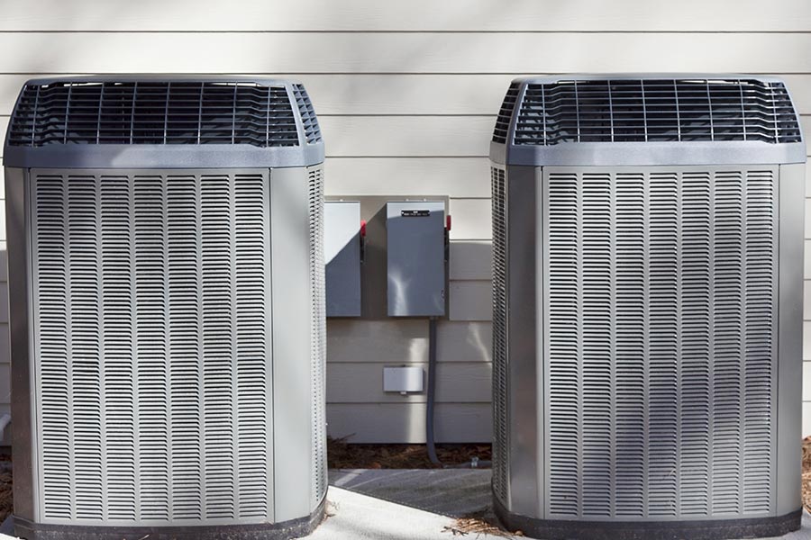 Two heat pump units side by side